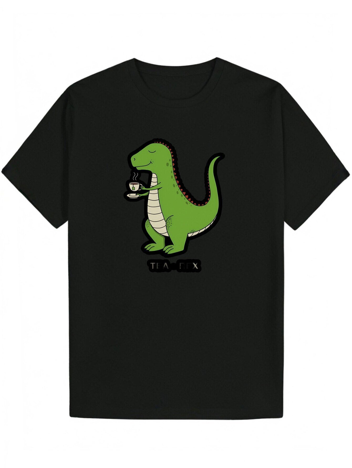 Men's Summer Casual T-Shirt with Playful Pattern, Polyester Crew Neck T-Shirt, Regular Fit Animal Print Top for Adults, Dinosaur Room Decoration
