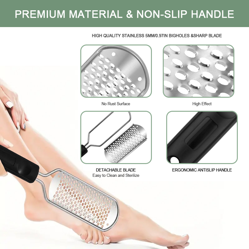 Compact Foot File with Removable Handle Perfectly Suits Hand Size