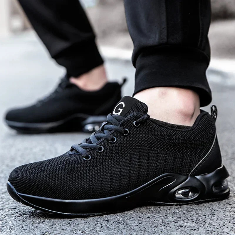 Summer Air Cushion Work Safety Shoes For Men Women Breathable Work Sneakers Steel Toe Shoes Anti-puncture Safety Protective Shoe 250731