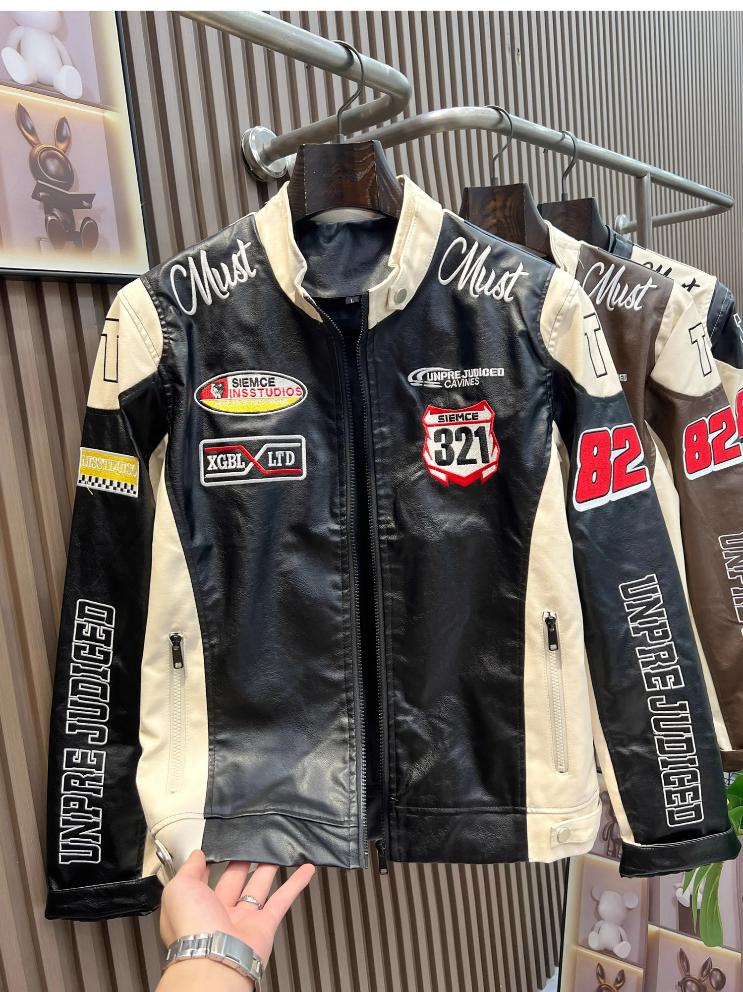 Retro y Motorcycle Cropped Varsity Jackets Women Spring PU Faux Leather Racing Baseball Short Coat Female Outwears 250731