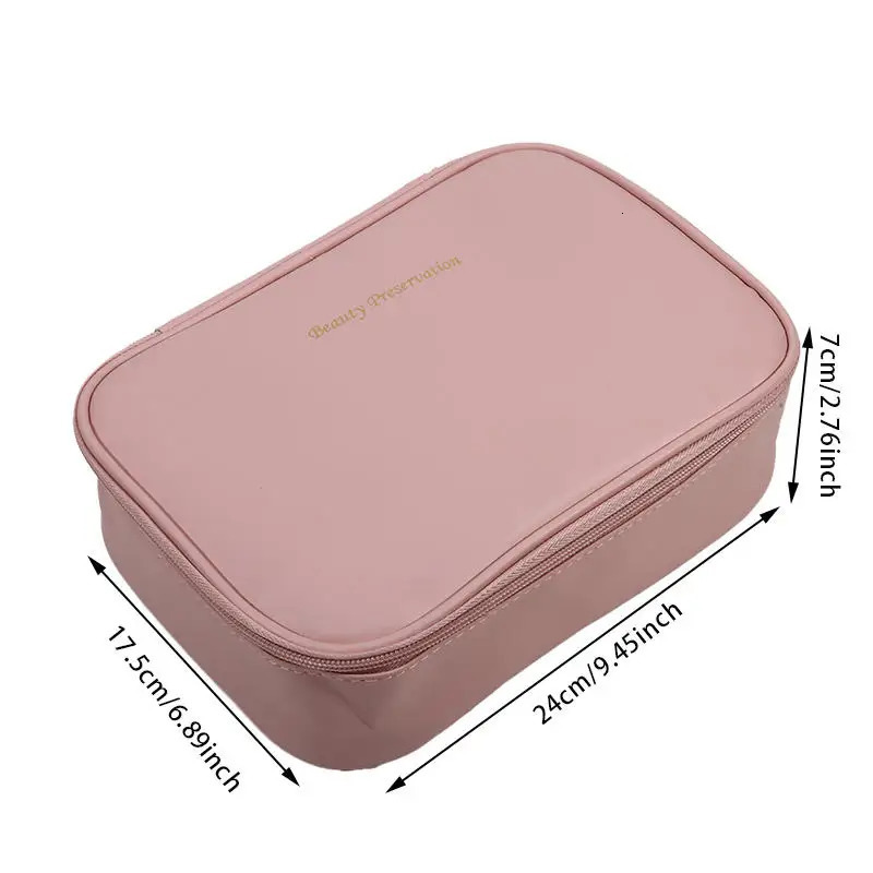 PU Leather Makeup Bag Large Capacity Cosmetic Bag Cosmetics Organizer Womens Travel Essentials 250731