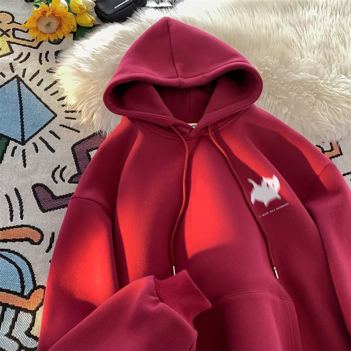 Mens Hoodied Sweatshirts American Retro Printing Hoodies Harajuku Women Loose Hoodie Casual Streetwear Unisex Hoody Pullovers 240821