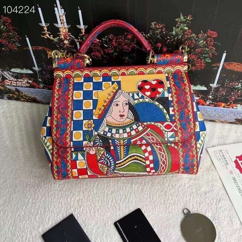 Genuine Leather Printed High-end Women's Bag Sicily Single Shoulder Crossbody Handbag Fashionable Satchel
