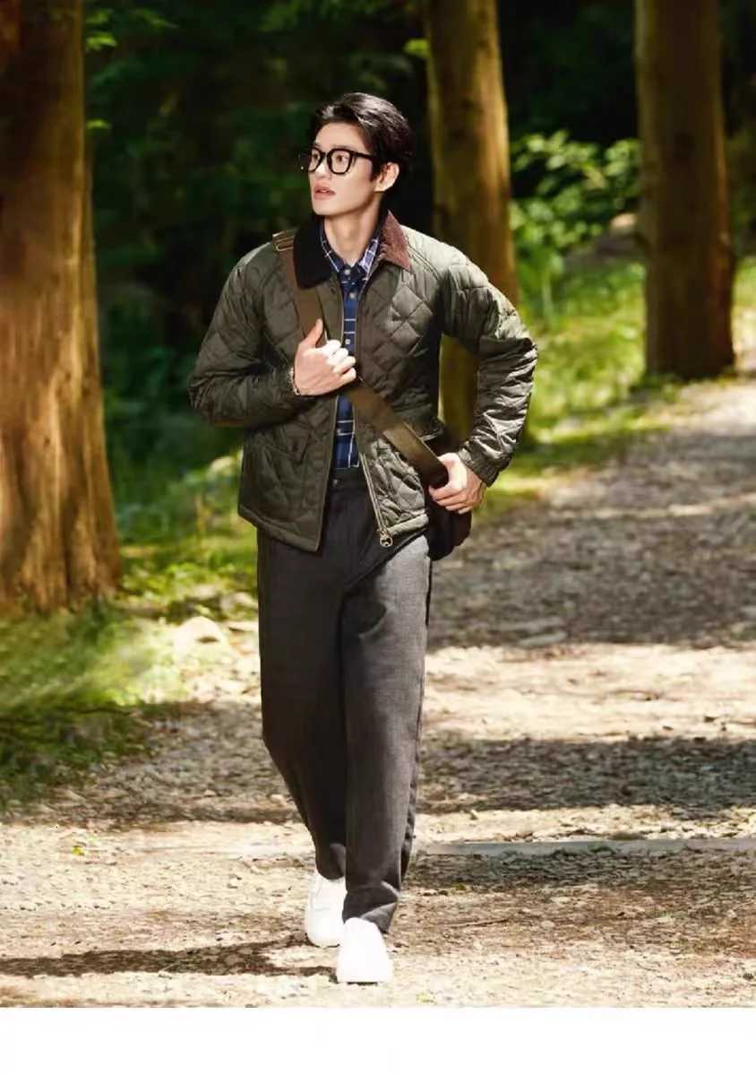 Barbou American Retro Dom Warm Business Quilted Short Thin Cotton Jacket Coat for Men and WomenXJ250801