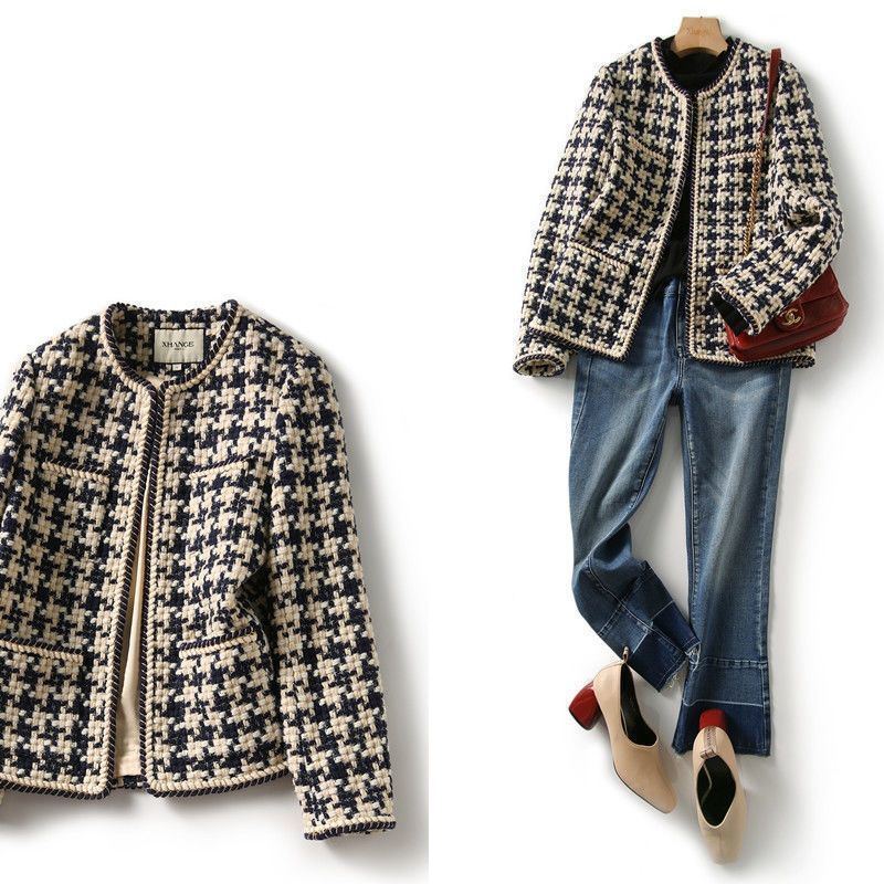 tweed jacket chan tweed blazer woman womens designer clothing chan style coat is a versatile choice for early autumn The tweed top for a socialite loo