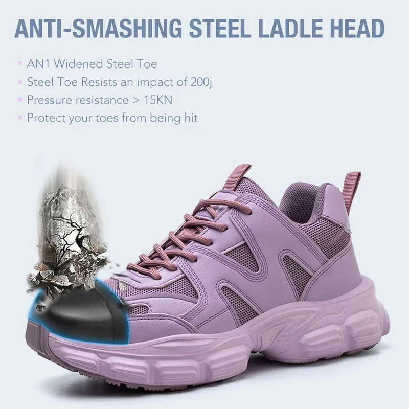 Protective Shoes For Women Men Work Sneakers Fashion Safety Shoes Anti-smash Anti-puncture Indestructible Shoes Work Boot 250731