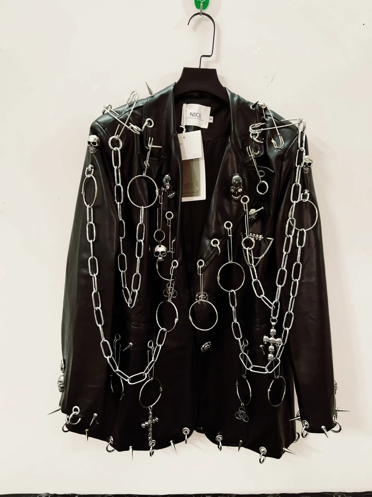 Leather vintage Jacket Skull y2k fashion gothic clothes Punk harajuku 250731