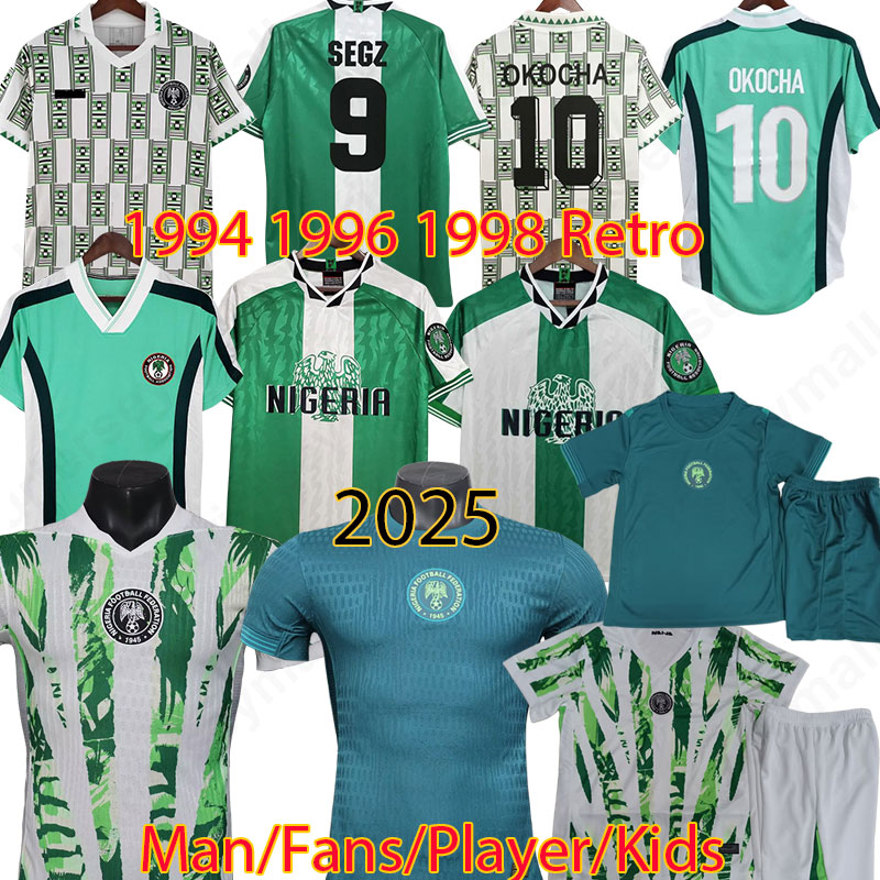 2025 Nigeria Soccer Jerseys NDIDI IGHALO OKOCHA 1994 Nigeria Retro 1996 1998 soccer jerseys AMOKACHI OSIMHEN Vintage football shirt Kits Men Kids Unifrom Classic 99