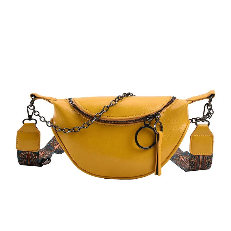 Fashion Saddle Waist Bag Fanny pack Leather Female Belt Bags Chain Handbag Purse Woman Retro Shoulder Crossbody Chest Bag 250731