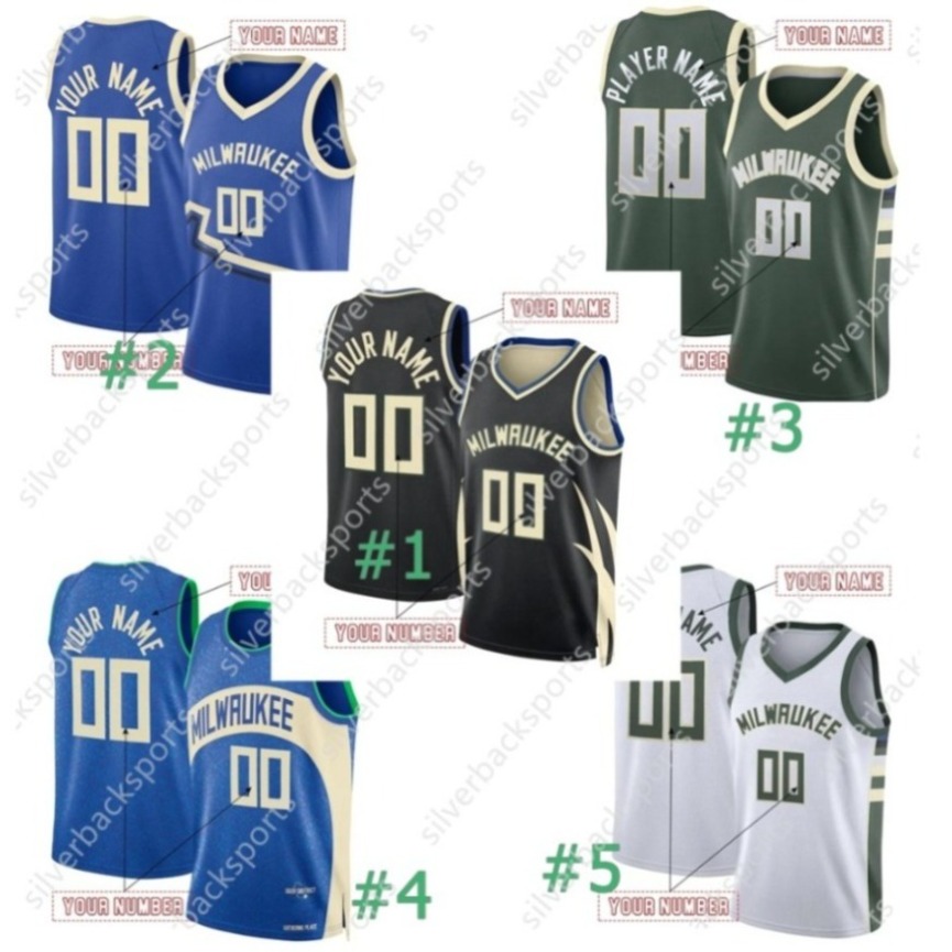 34 Antetokounmpo 0 Lillard Turner Custom Basketball Jersey Lopez Green Personalized Customized Jerseys Custom Any Number Name