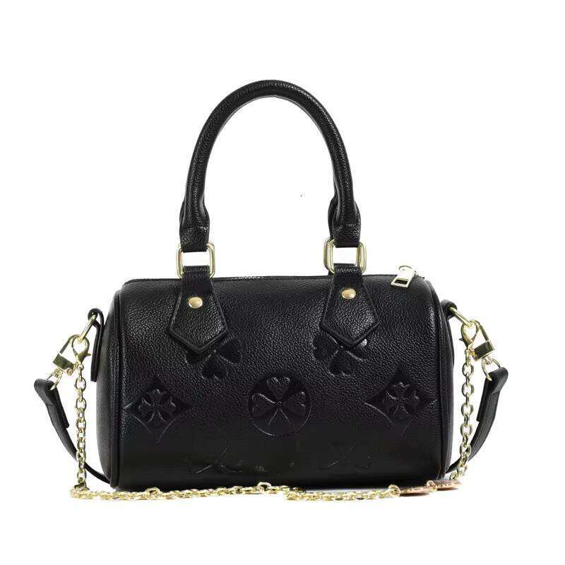 DHessentials Women's Boston Bag Full Matching Leather Crossbody Pillow, Equipped with Polyurethane Lining and Chain Decoration, Suitable for Comm