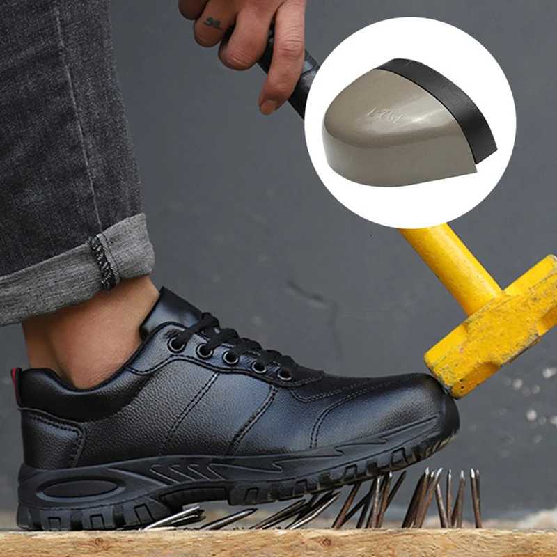 Breathable Lightweight Men Boots Leather Style Men Sneakers Indestructible Safety Shoes Women Steel Toe Work Boots LBX1218 250731