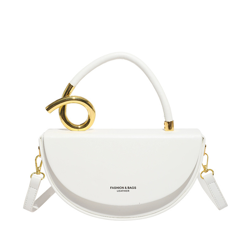 High-End Niche Personality Semi-Circular Handheld Box for Women 2025 New Fashion Light Luxury Single Shoulder Crossbody Saddle Bag ddmymoon