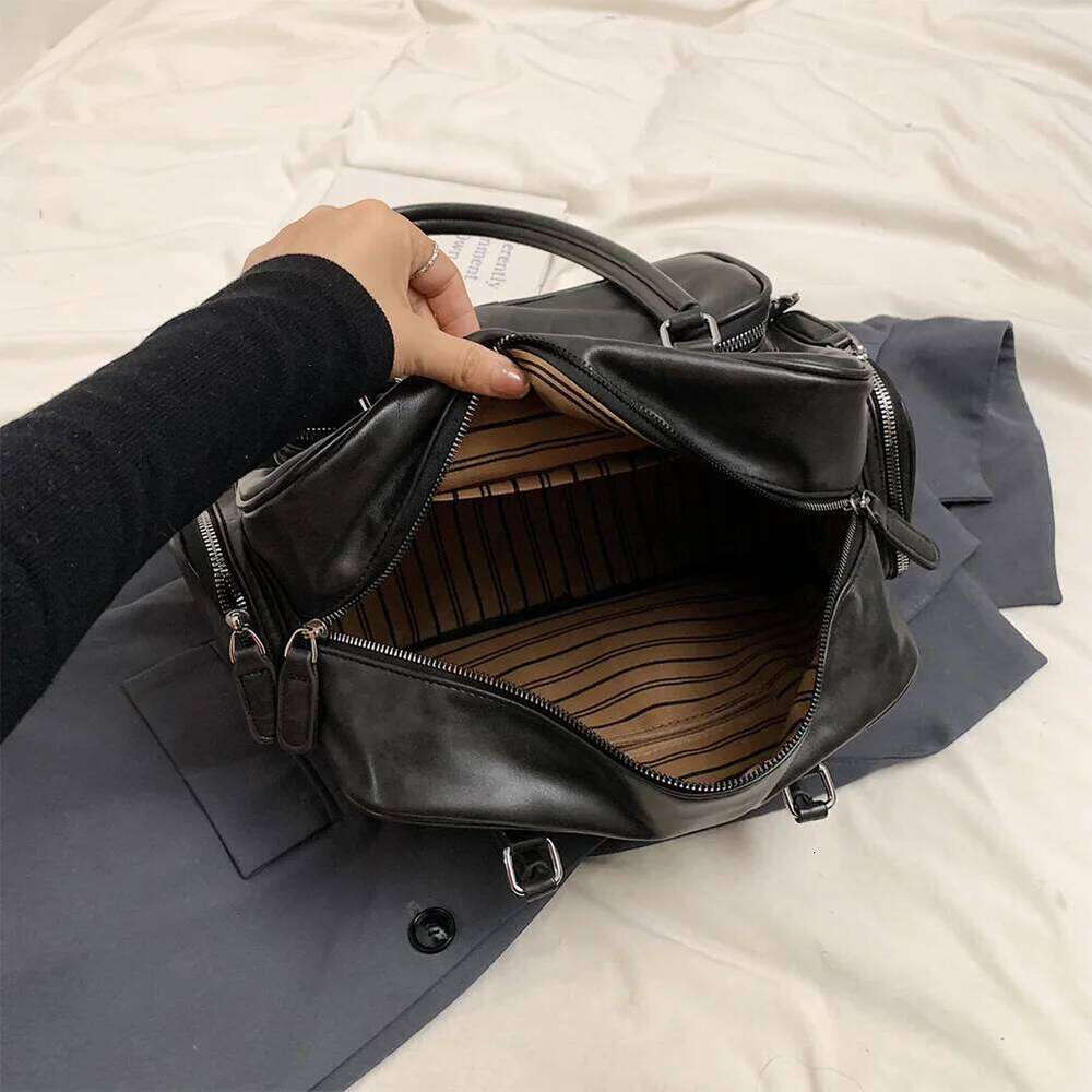 Shoulder Women with Multi-Pockets Tote PU Leather Solid Color Hobo Bag Handbag for Work Travel