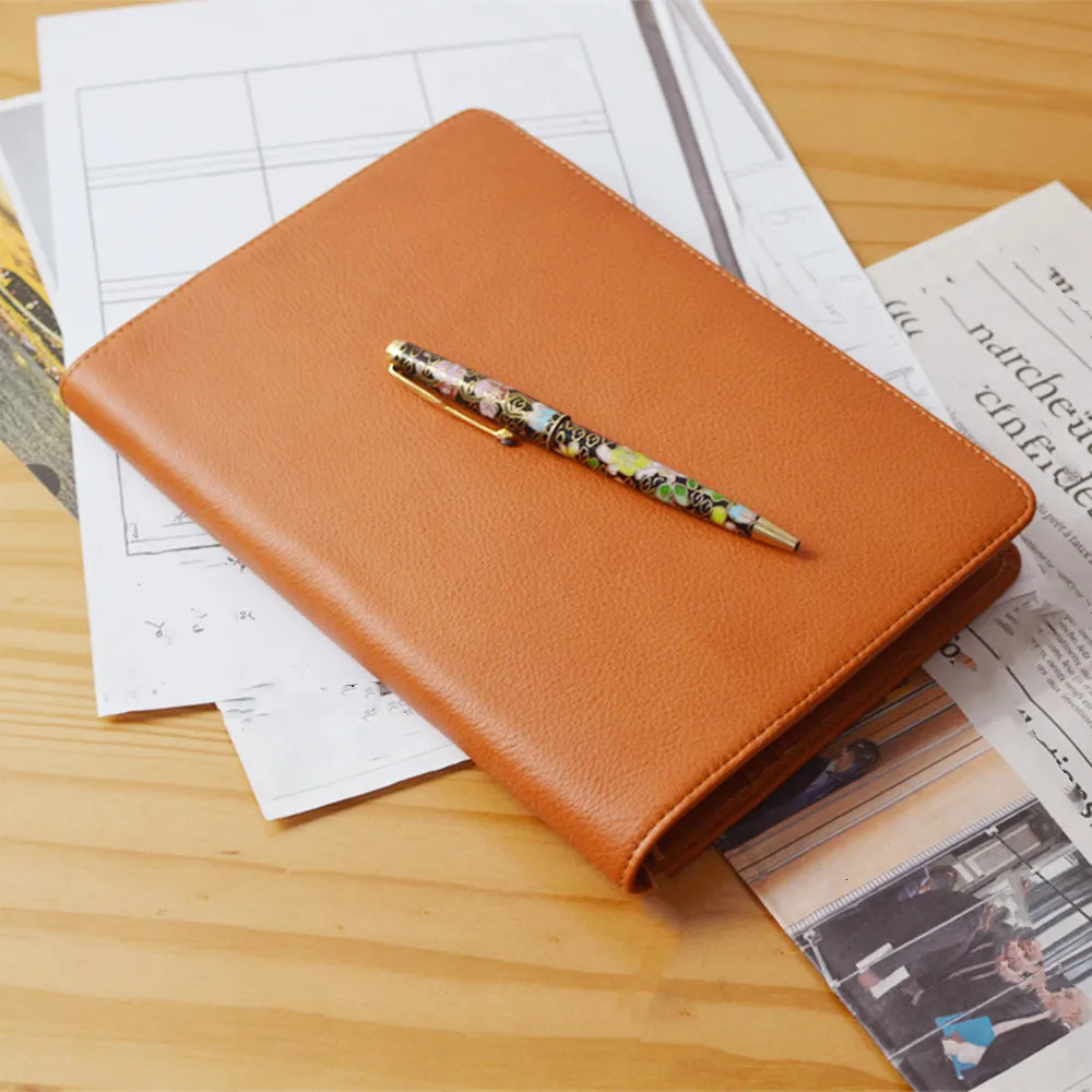 Leather Cover Note Books Hobonichi Cousin A5 Notebook Genuine Grain Leather Planner Organizer Agenda Diary 250731