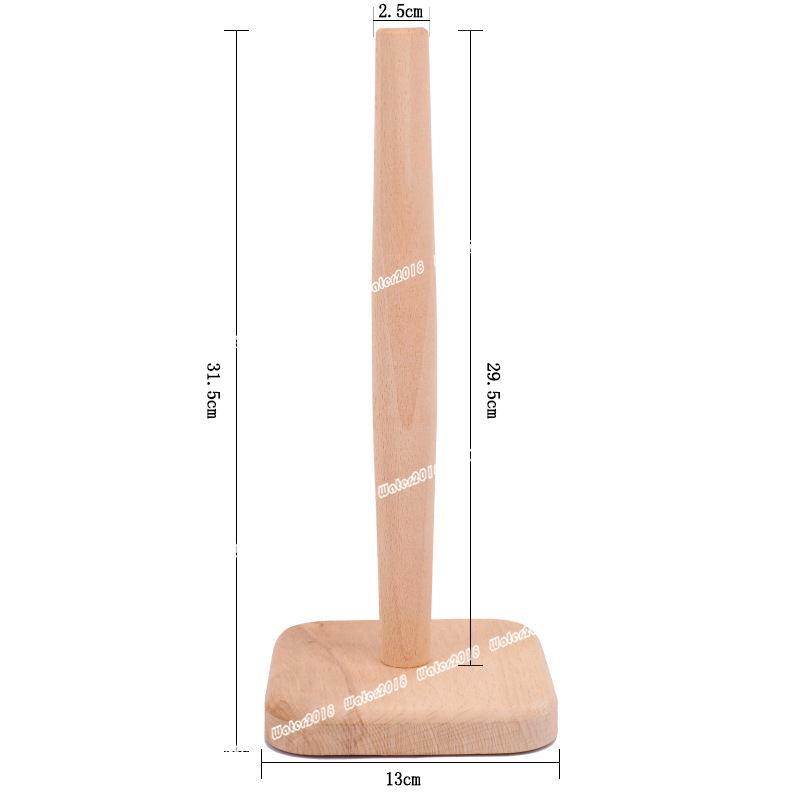 Household Beech Wood Paper Roll Holder Kitchen Paper Towel Holder Holder Cupboard Vertical
