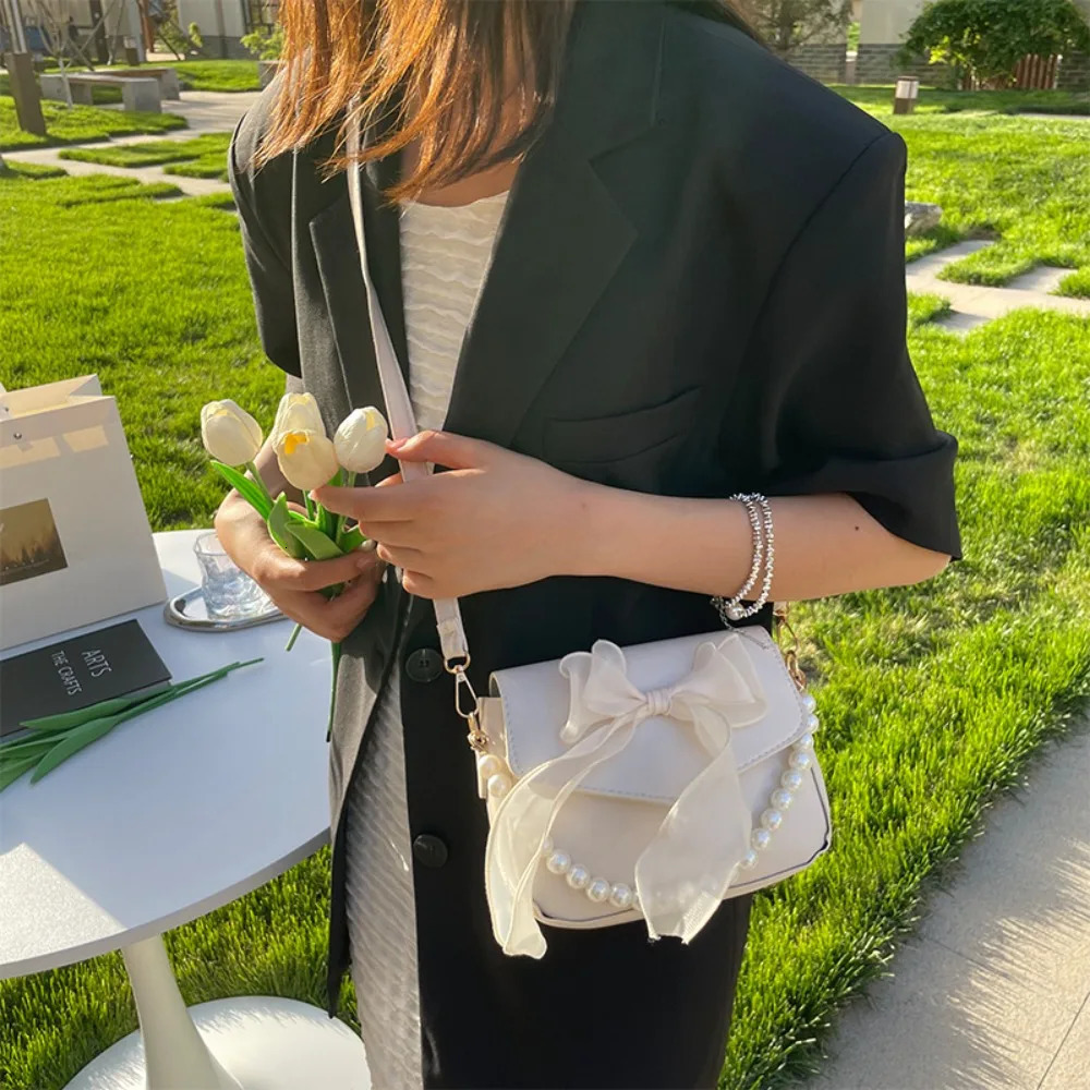 Black Ladies Shoulder Bag Korean BowKnot Fashion TopHandle Women Canvas Large Armpit 2024 Handbags 250725