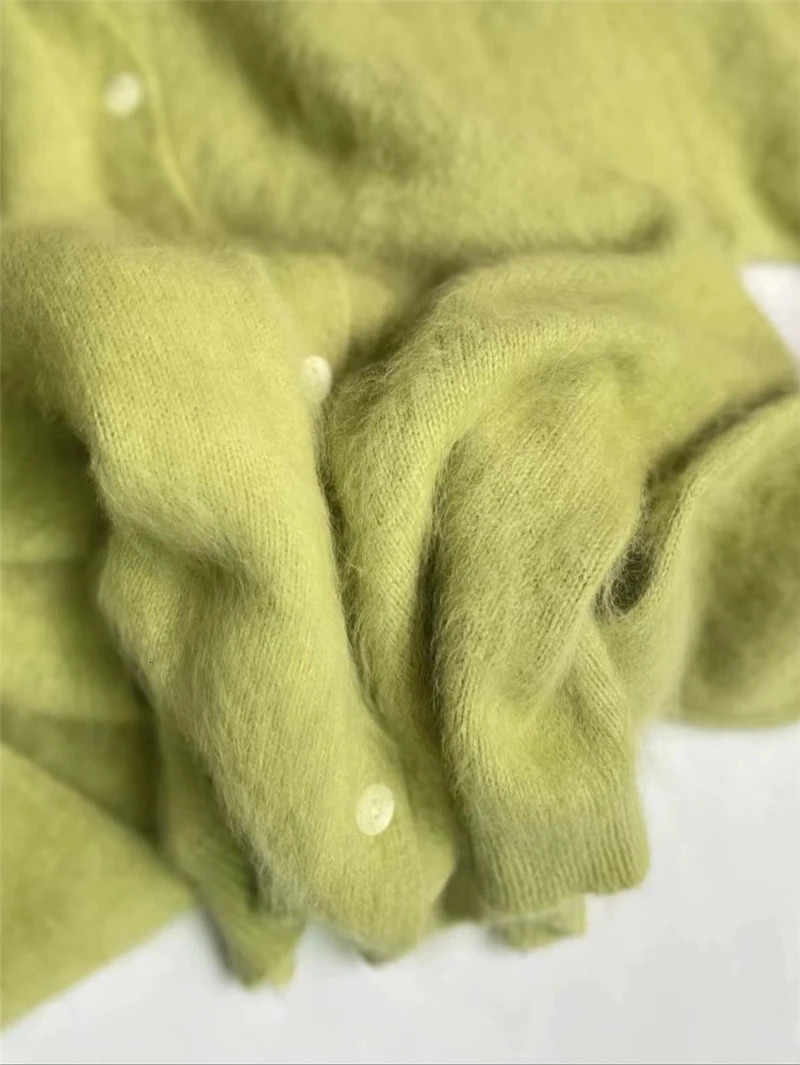 Limiguyue Mohair Knitted Cardigan Vintage Women Autumn Outwear Sweater Coat Loose Elegant Long Sleeve Tops J884 250731