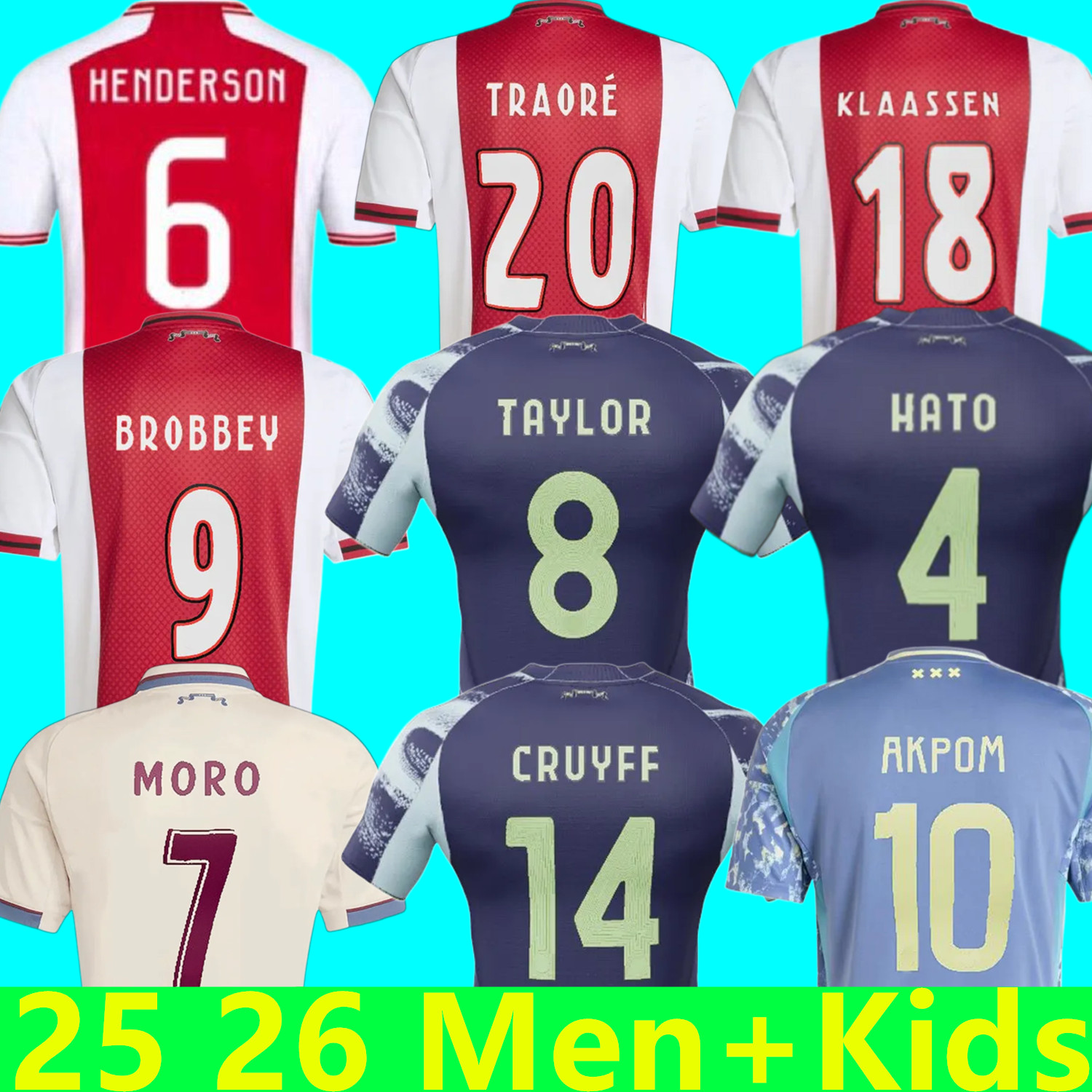 24 25 26 Soccer Jerseys TADIC BROBBEY BERGHUIS black marley Kit KLAASSEN BROBBEY BERGWIJN CRUYFF 2024 2025 2026 home away football shirt men kids kit uniforms
