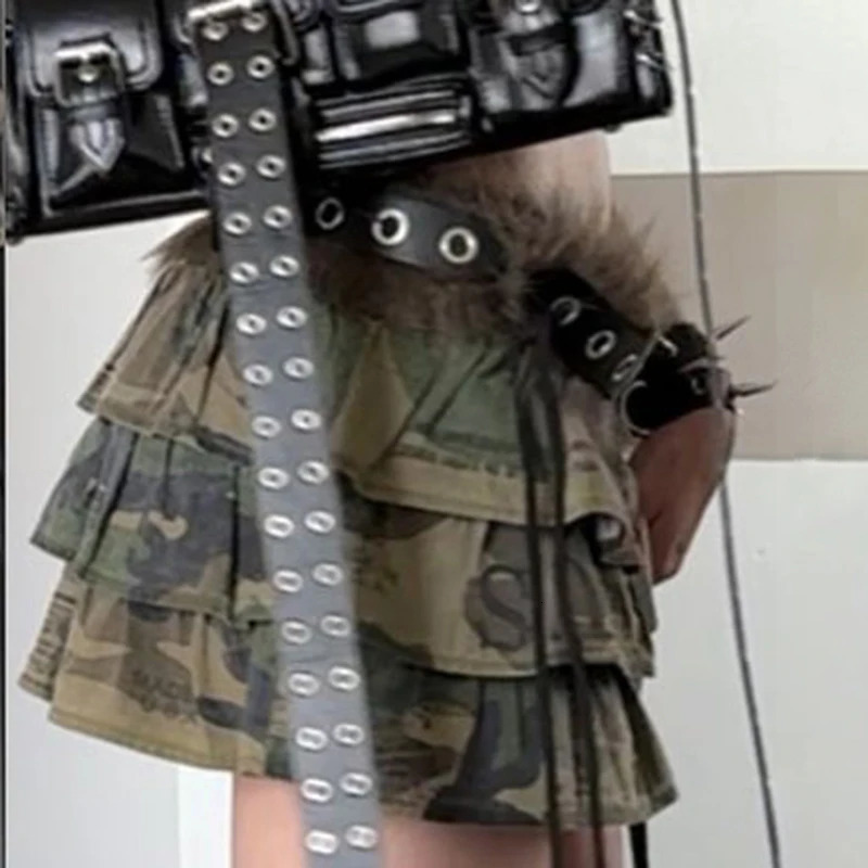 Cuteandpsycho Fur Patchwork Y2K Aesthetic Belts Vintage Chic Hole Adjustable Accessories Retro Casual Rock Style Leather Belts 250814