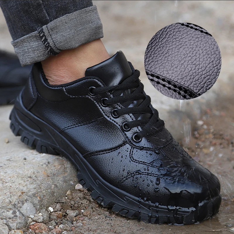 Breathable Lightweight Men Boots Leather Style Men Sneakers Indestructible Safety Shoes Women Steel Toe Work Boots LBX1218 250731
