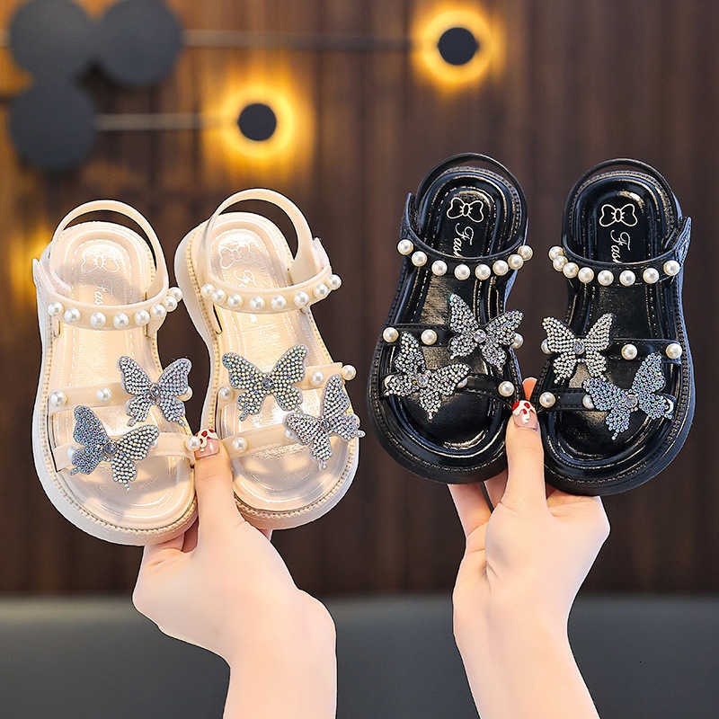 Sandals Summer New Girls' Sandals Non-Slip Soft Sole Big Kids Sandals Fashion Versatile Sweet Style Bow Princess Shoes