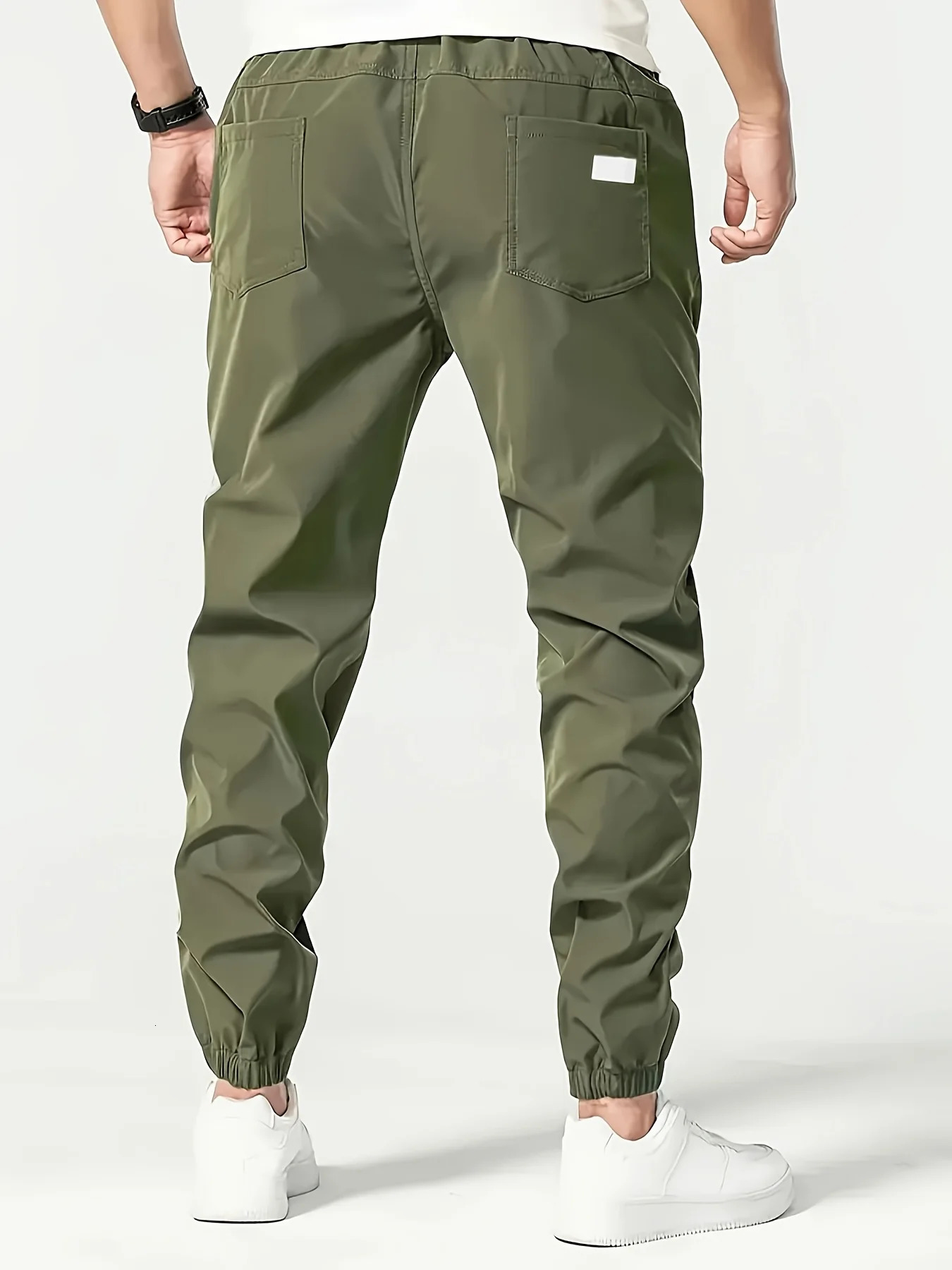 European mens casual jogging pants with drawstring twill fabric work hiking outdoor sports multi pocket 250731