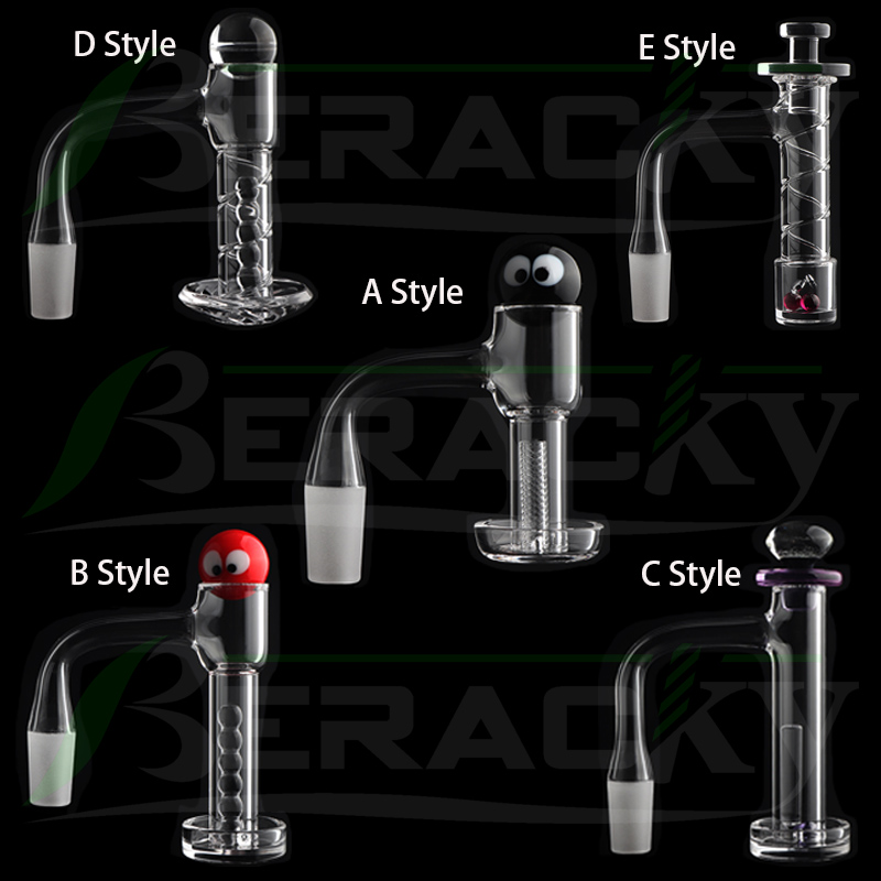 Beracky Full Weld Beveled Edge Terp Slurpers Control Tower Quartz Banger 10mm 14mm 45&90 Quartz Nails For Glass Water Bongs Dab Rigs