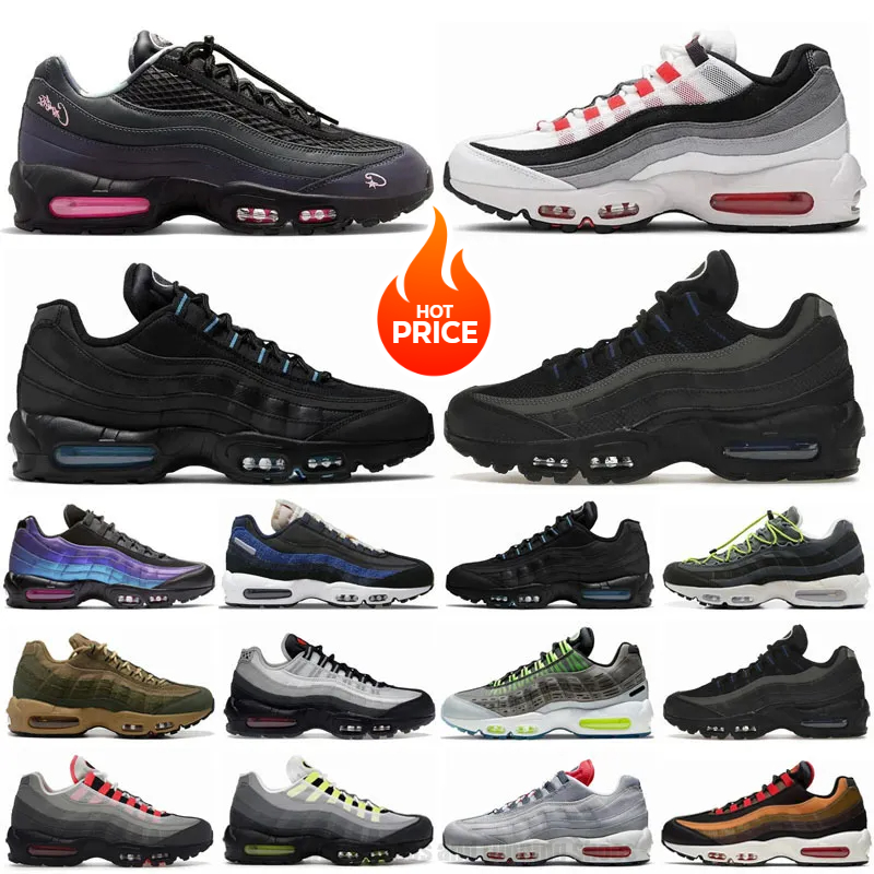 Free shipping Designer 95 running shoes men women 95s Triple Black White OG Neon Hyper Turquoise Crystal Blue Bred Dark Beetroot Solar Red mens trainers sneakers