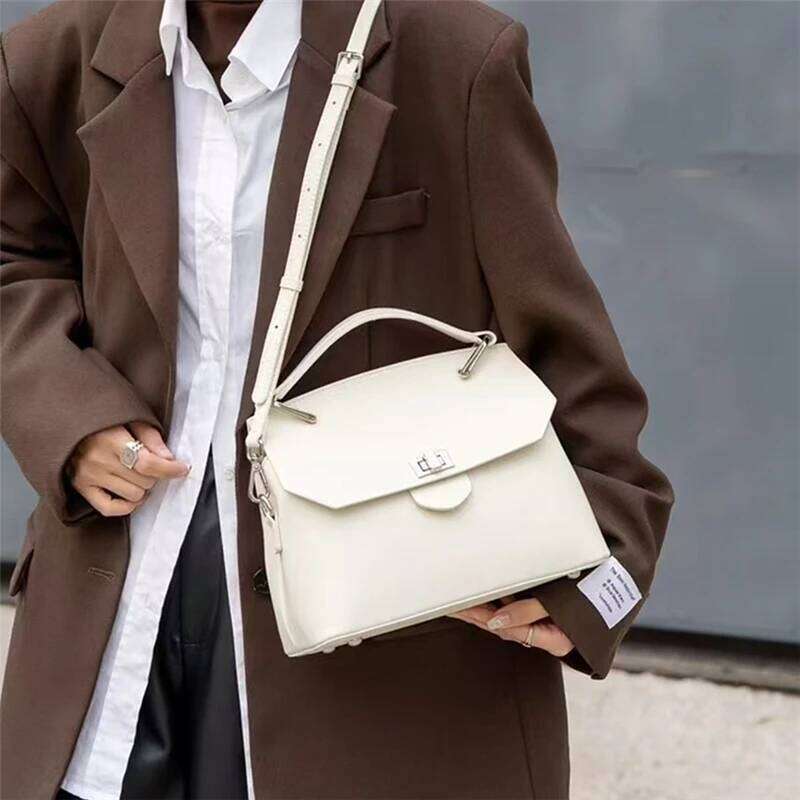 Burminsa Vintage Cowhide Genuine Leather Shoulder Bags For Women Trend Designer Crossbody Purses Top Handle Ladies Handbags