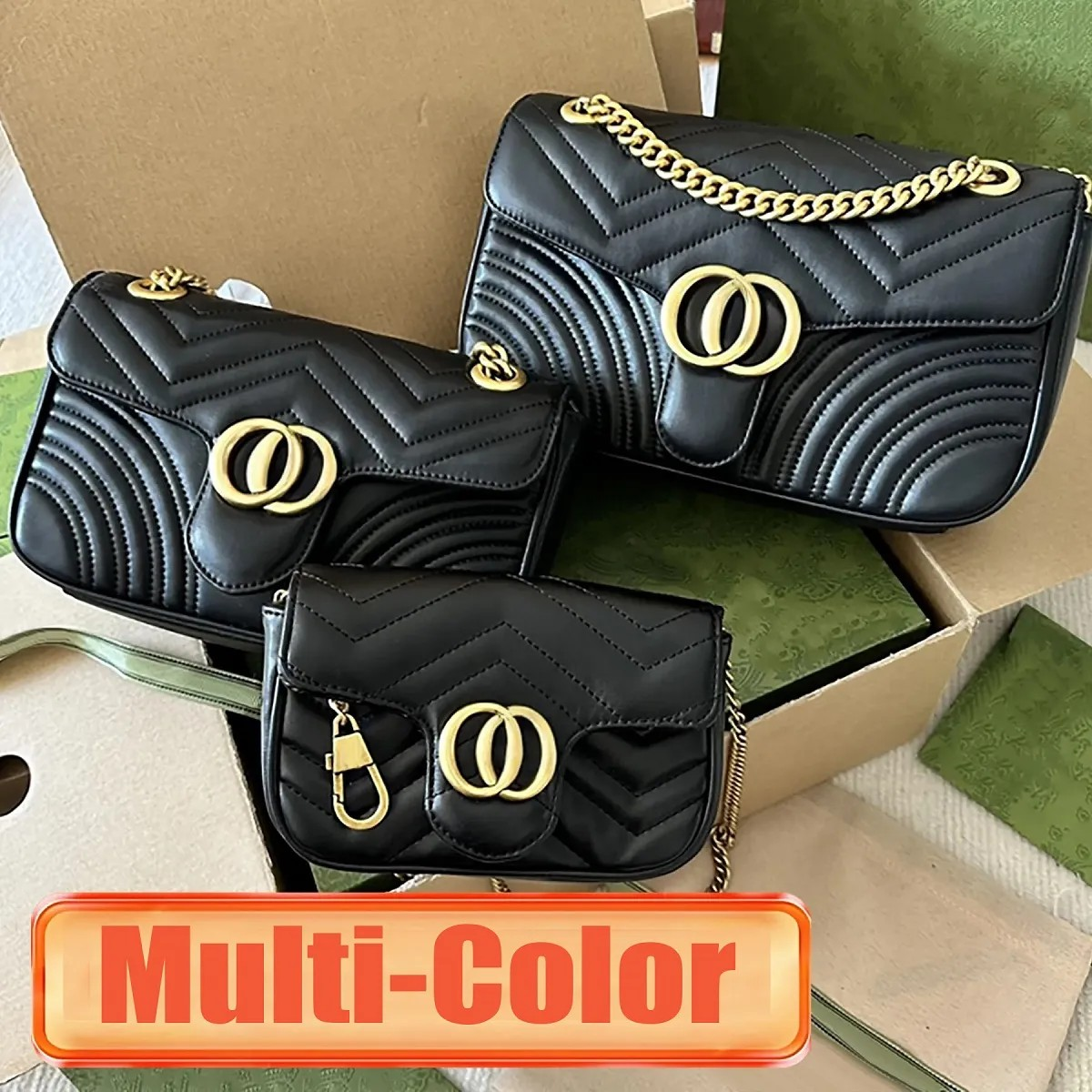 Luxury Shoulder Bags Designer bag 2025 Underarm bag Luxury Classic Black 3 size Messenger Bag Cross Shoulder bag Tote bag Brown Wallet Letter Chain StitchedL bags