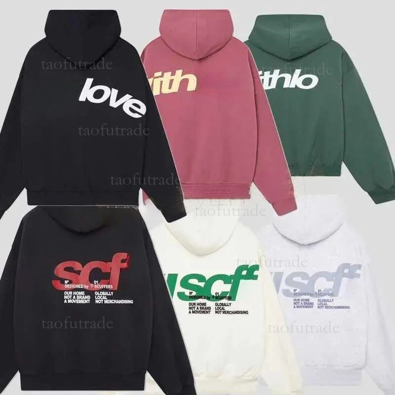 Scuffer Hoodie Designer Men's Hoodies Y2k Double-Sided Letter Love Print Pullover Mens Sports Hoodie Scuff Hoody Gothic Oversized Top Oversized Sweatshirts 25e