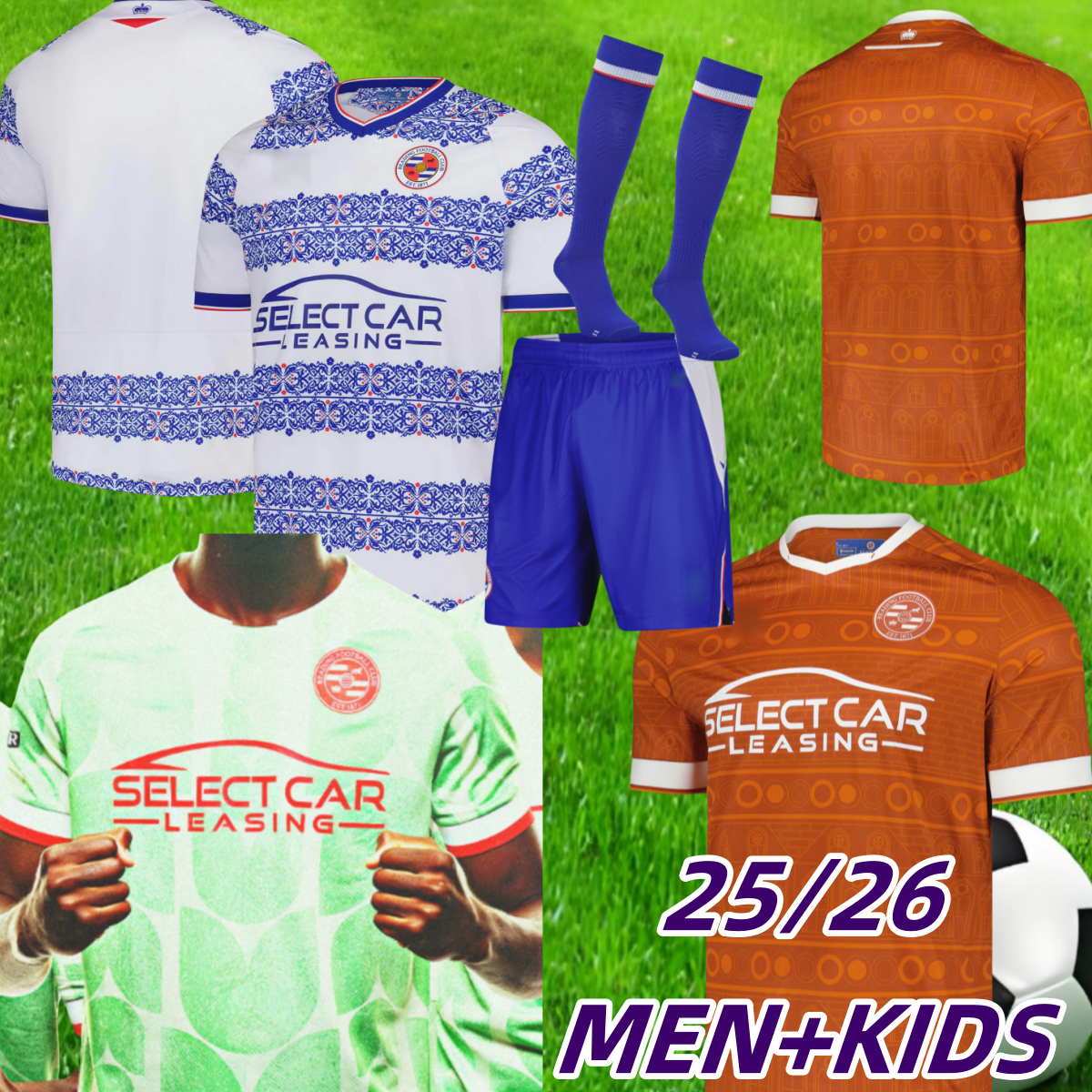 25 26 Reading FC soccer jerseys Reading Football Shirts Reading Home Shirt 2025 2026 Men Kids kit Uniform MEn