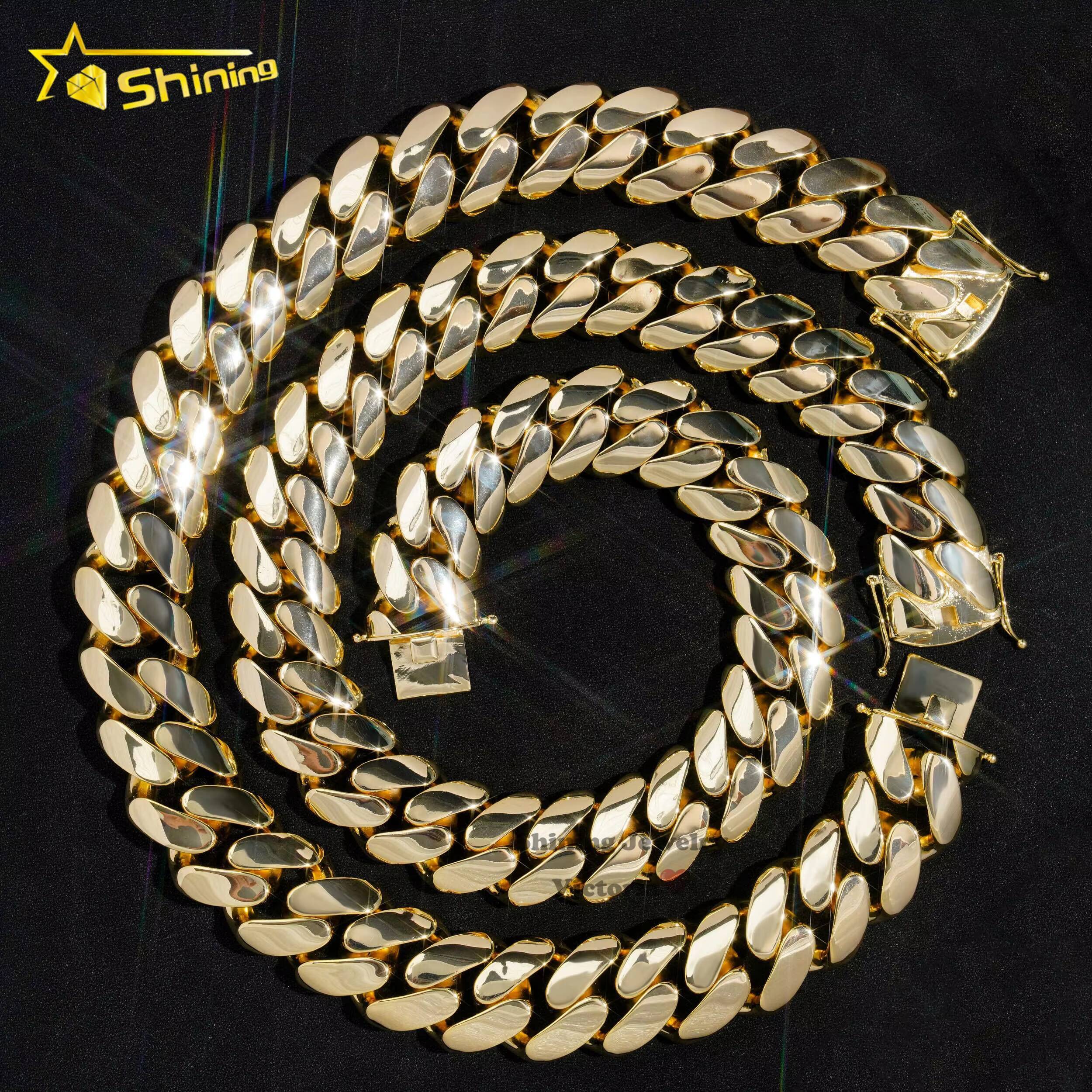 Hip Hop Jewelry Fashion Luxury and Heavy Necklace Super Big Cuban Necklace 18K Gold Plated Cuban Link Chain Miami Cuban Link