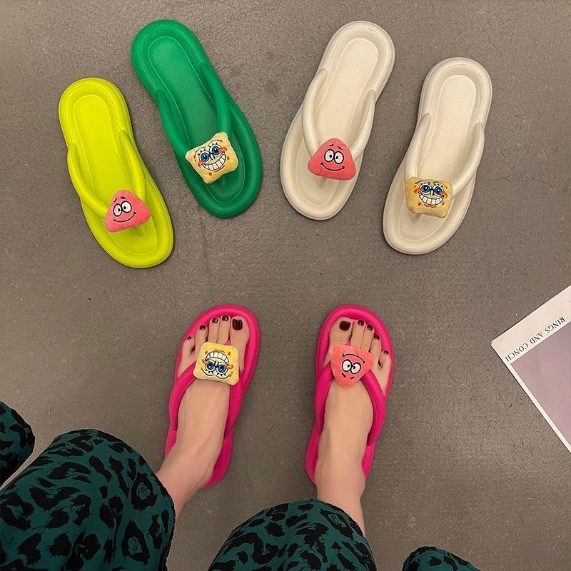 2025 New Designer Eva Women's Flip-flops Sandals, Anti-slip Korean-style Outdoor Toe Column Sandals, Breathable Beach Slippers