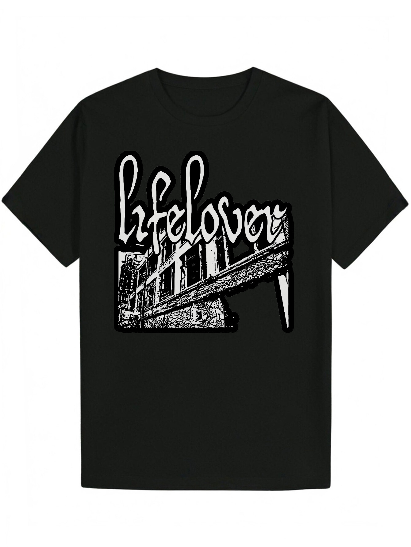 Men's 'Life on a is Better' Graphic - Black Casual Summer T-Shirt, White Letters, Crew Neck, Short Sleeve, Polyester Blend, Cruise Ship