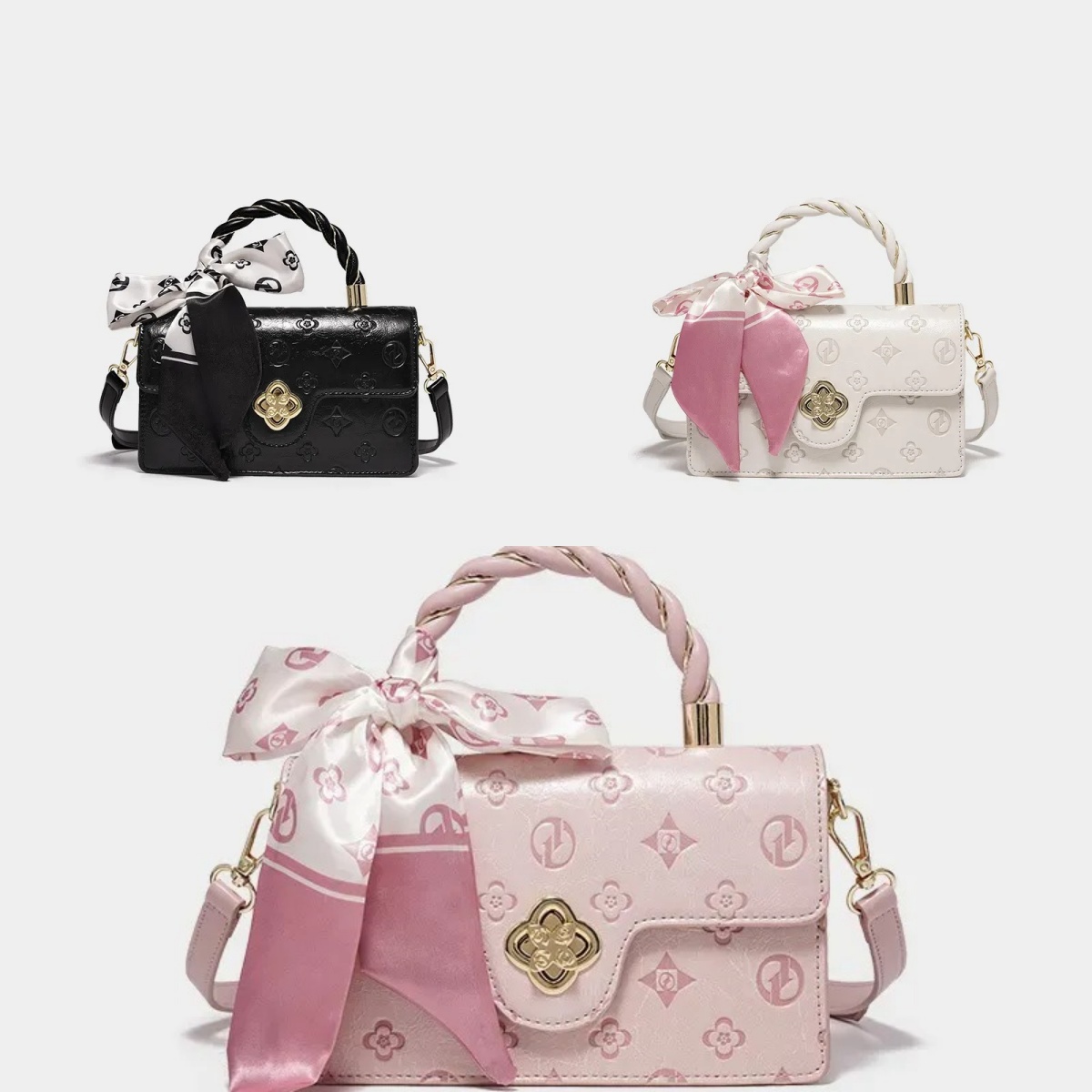 2025 high quality designer bag shoulder bag New Camelia Pink Floral Print Square Bag Women's Luxury Crossbody Purse - Designer-Inspired Handbag D