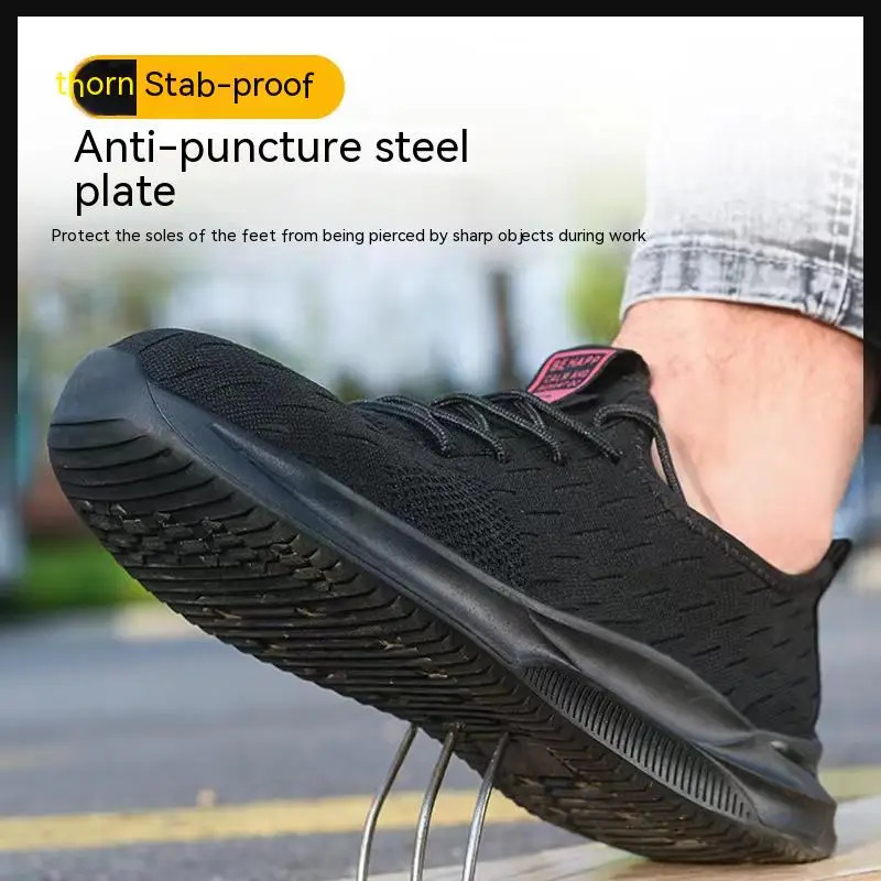 Men Safety Shoes Anti-Smash Steel Toe Shoes Indestructible Lightweight Breathable Sneaker Work Shoes Safety Protective Boots 250731