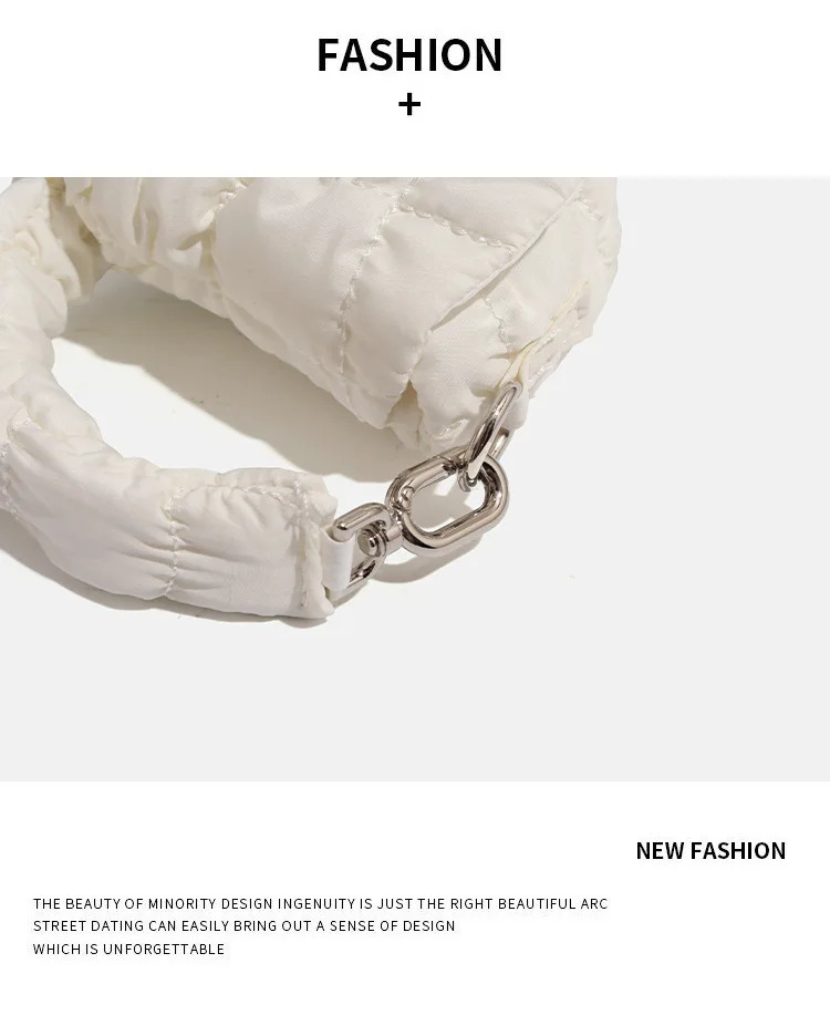 Women Pleated Top Handle Bag Mini Cloud Solid Color Cotton Ruched Dumpling Flap for Shopping Date 250725