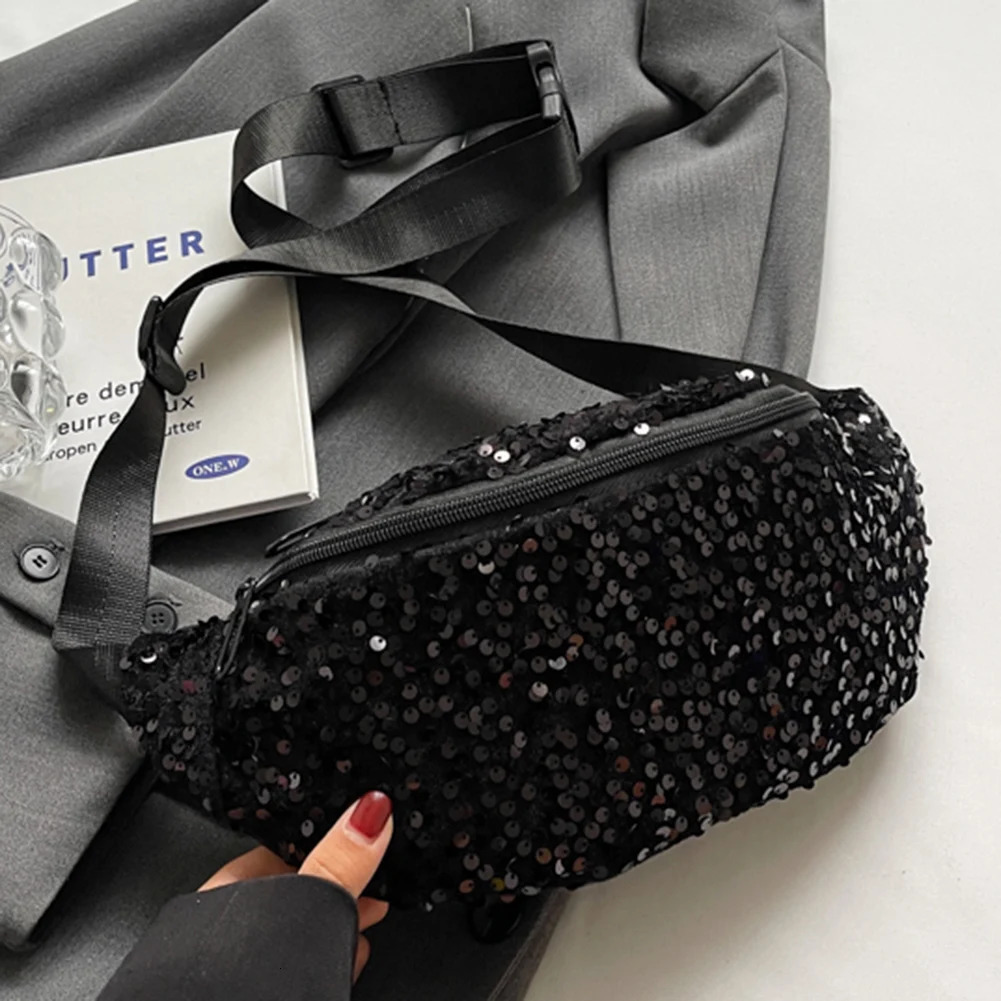 Women Trendy Crossbody Bag PU Leather Sequin Stylish Hobo Bag Adjustable Strap Shining Ladies Commuting Bag 250731