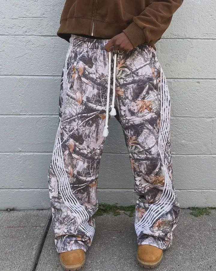 Men's Pants Multi-Pocket Camouflage Loose Straight Leg Wide Hip Hop Trend Casual Harajuku Style Y2k Streetwear