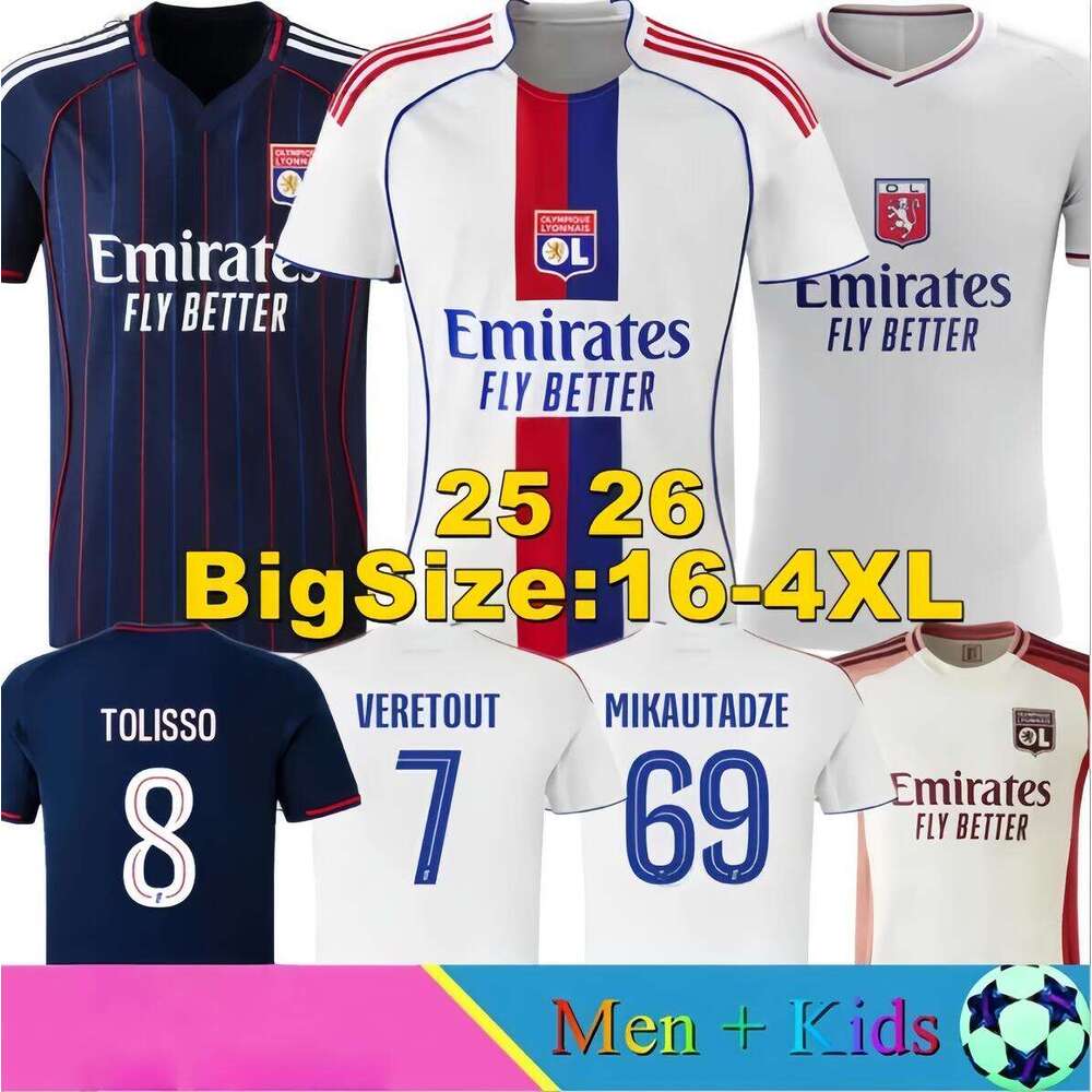 2025 2026 Maillot Lyon Soccer Jerseys 24 25 75-Year OlYMPiqUe LyoNnAis Ol 3rd Fourth Shirts ChErKI MikAuTaDzE Men Football Shirt Kids Kits Equipment high quality