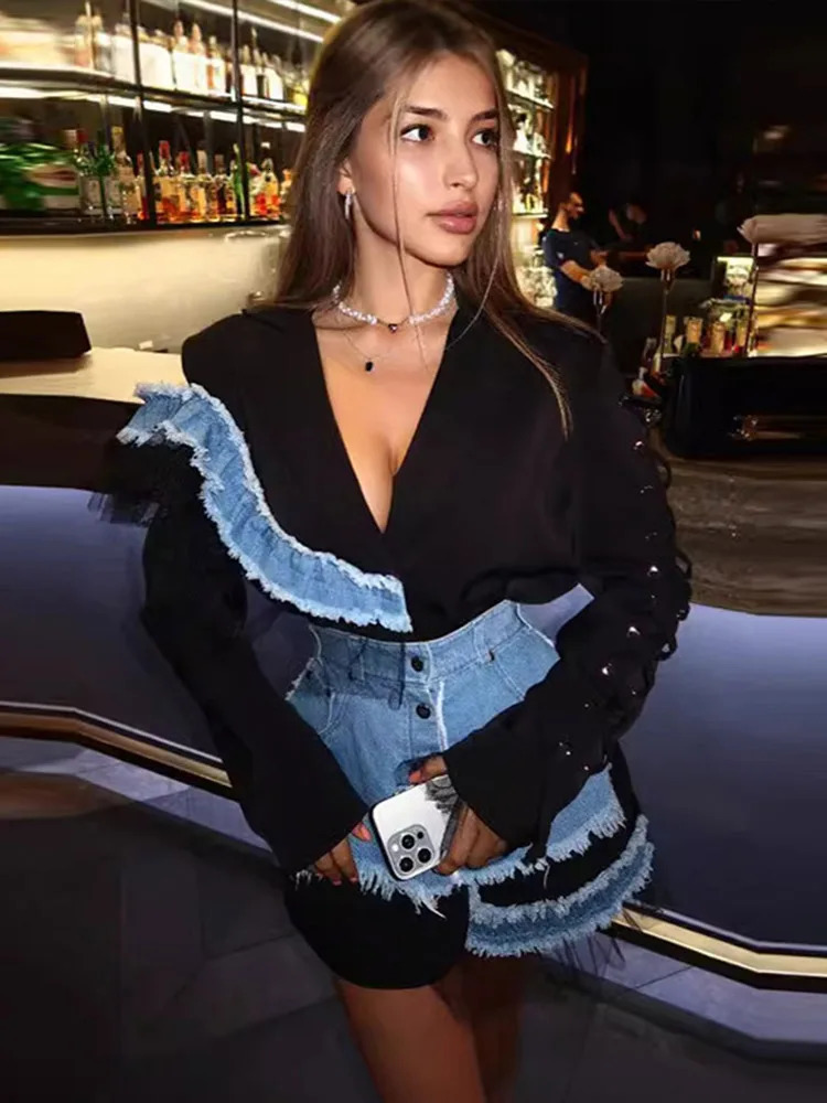 Autumn Suit Jacket For Women Casual Lapel Loose Long Sleeve Single Button Office Lady Coat Chic Split Oversized Blazer 250731