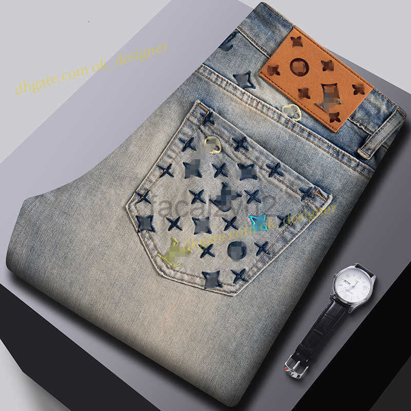 Men's Jeans designer Luxury jeans mens 2025 jeans brand slim small foot brand thin washed and embroidery original label pants size 28-38