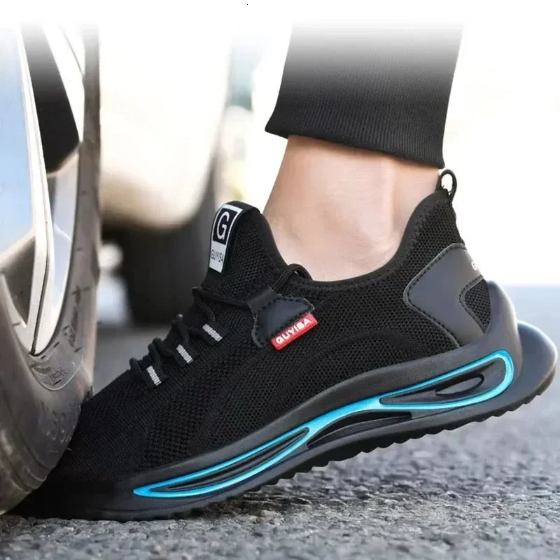 Mens Breathable Work Safety Shoes Anti-Smash Anti-Puncture Boots Steel Toe Soft Sole Sneakers Lightweight All Seasons Sneakers 250731