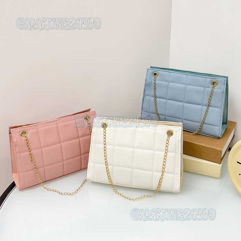 Lychee Pattern Checkered Pillow Bag 2024 Ladies Bags Summer New Style Bag Womens Shoulder Bag H250801