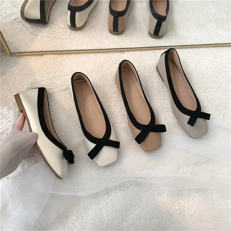 COOTELILI Fashion Flats Shoes Women Flats Square Toe Non-slip Flats Casual Basic Flat Heel Size 35-40 250731