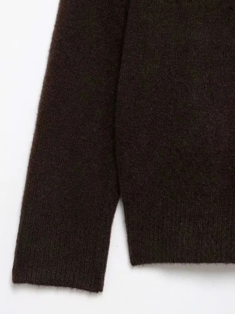 TRZA Womens OfftheShoulder Knit Sweater Straight Neck Long Sleeve Pullover Fashion Washer Appliques Chic Tops 250731