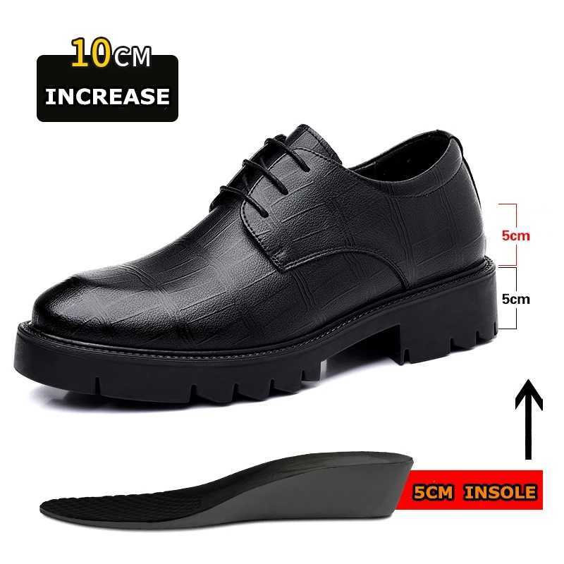 Hidden Heel 8/10CM Cow Leather Men Shoes Office Work Elevator Shoes Brand Man Business Oxfords Footwear Suit Shoes Lift Sneakers XJ250801