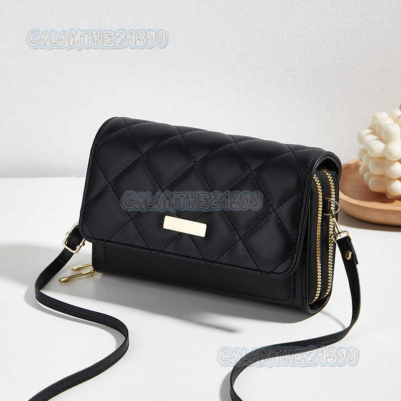 Double Layer Embroidered Mobile Phone Bag 2025 Womens Bag New Diamond Grid Envelope Small Fragrant Style Shoulder Bag Womens Crossbody Bag H250801